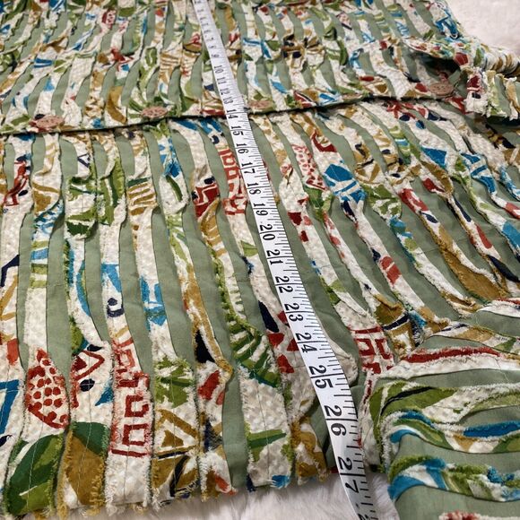 Life Style Woman Raw Edge Ruffle Cotton Lightweight Buttoned Shacket‎ Sz 1 X - Picture 5 of 7